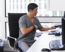 Load image into Gallery viewer, men's Black Chisec - Three-Pocket Scrub Top