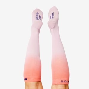 women's Lilac Coral Dip Dyed  - Compression Socks